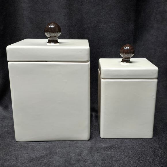 Home Essentials Danbury Collection White Ceramic Square Canister Set - Picture 14 of 16